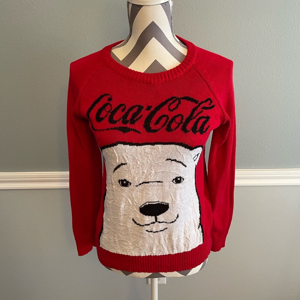 Coca Cola Red Sweater with Polar Bear - Size: Small